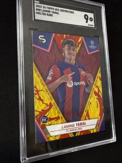 Lamine Yamal RC 2023-24 Topps UCC Molten Rare #48 Ssp Barcelona Rookie SGC 9 - Image 2