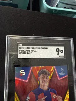 Lamine Yamal RC 2023-24 Topps UCC Molten Rare #48 Ssp Barcelona Rookie SGC 9 - Image 3
