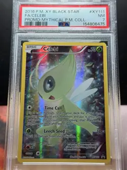 2016 Pokemon XY Black Star Promo Celebi Full Art Holo #XY111 — PSA 7 NM - Image 1