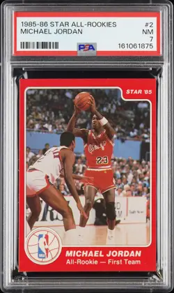 1985-86 STAR ALL-ROOKIES #2 MICHAEL JORDAN PSA 7 - Image 1