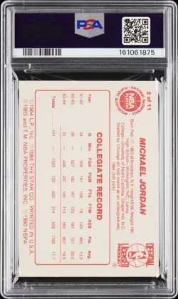 1985-86 STAR ALL-ROOKIES #2 MICHAEL JORDAN PSA 7 - Image 2