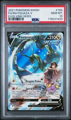 Rayquaza V Alt Art 194/203 Evolving Skies PSA 10 GEM MINT 2021 Pokemon SWSH FA - Image 1