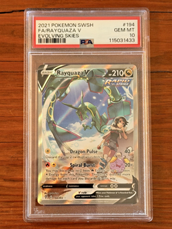Rayquaza V Alt Art 194/203 Evolving Skies PSA 10 GEM MINT 2021 Pokemon SWSH FA - Image 3