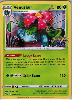 Venusaur 003/078 Holo Pokemon GO - Pokemon Card - NM - Image 1