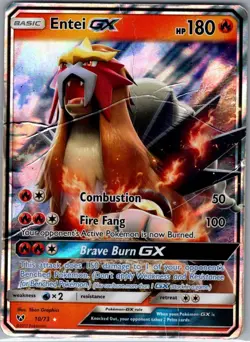 Entei GX 10/73 Shining Legends - Pokemon Card - MP - Image 1
