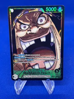 One Piece Emperors in the New World Marshall D Teach OP09-081 Parallel Leader NM - Image 1