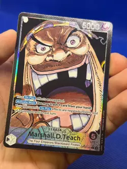 One Piece Emperors in the New World Marshall D Teach OP09-081 Parallel Leader NM - Image 2