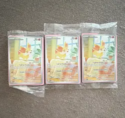 Pokemon TCG Fennekin SVP 027 Promo Lot 3 + 3 Online Code Cards English - Image 1