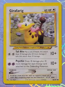 Girafarig 66/105 Neo Destiny Yuka Morii Clay Art Pokemon Card MP - Image 1