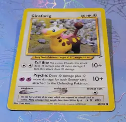 Girafarig 66/105 Neo Destiny Yuka Morii Clay Art Pokemon Card MP - Image 3