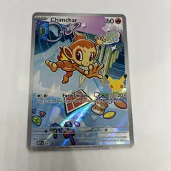 Pokemon First Partner Card Chimchar First Partner Promo Holo Illustration Rare - Image 1