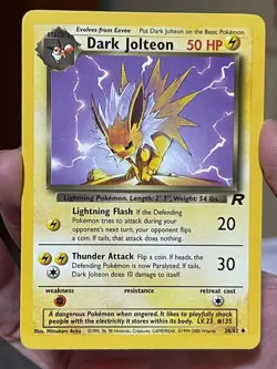 POKEMON DARK JOLTEON 38/82 UNCOMMON TEAM ROCKET NM CARD SEE PICS - Image 1