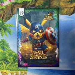 Pokemon Pikachu Cosplay Captain America Marvel Zombies Foil Alternative Art Card - Image 1