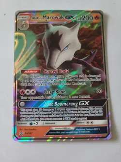Pokemon TCG Alolan Marowak GX Black Star Promo Rare Holo Card SM187 HP - Image 1