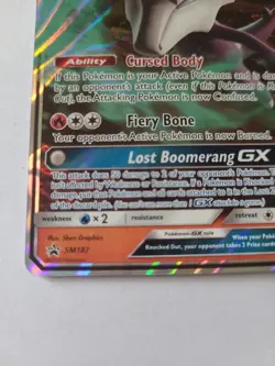 Pokemon TCG Alolan Marowak GX Black Star Promo Rare Holo Card SM187 HP - Image 3