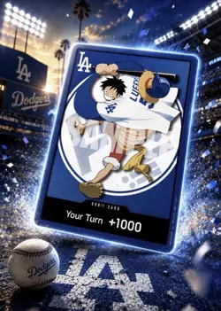 Los Angeles Dodgers One Piece Luffy Promo Card Set / Straw Hat 2026 - PREORDER - Image 2