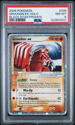 2006 POKEMON BLACK STAR PROMOS #038 GROUDON EX-HOLO PSA 8 - Image 1