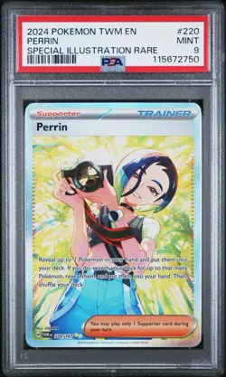 2024 POKEMON TWM EN-TWILIGHT MASQUERADE SPECIAL ILLUSTRATION RARE PERRIN PSA 9 - Image 1