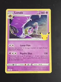 Pokemon Celebrations 25th Anniversary LUNALA 015/025 Holo Rare - Image 1