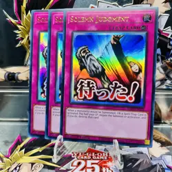 3x Yugioh Playset Solemn Judgment (Alt Art) RA05-EN124 Ultra Rare 1st Near Mint - Image 1