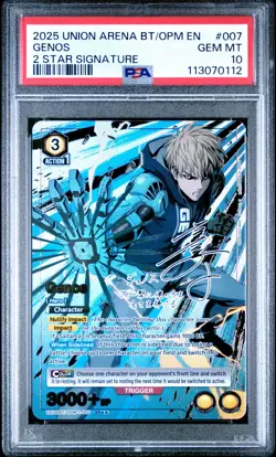 2025 Union Arena Ue06bt/Opm One Punch Man Genos 2 Star Signature PSA 10 #007 - Image 1