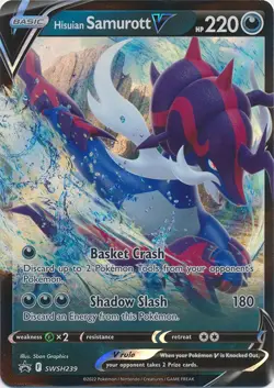 Holo Hisuian Samurott V SWSH239 Promo SWSH: Sword & Shield Promo Cards - Image 1
