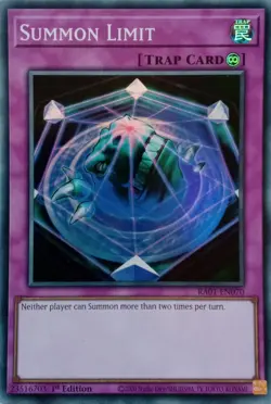 RA01-EN070 SUMMON LIMIT SUPER RARE 1ST EDITION YuGiOh CARD - Image 1