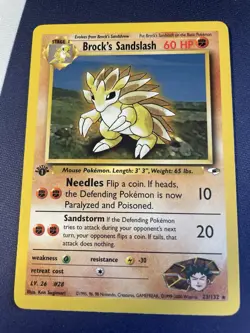 Pokemon Card - Brock's Sandslash Gym Heroes 23/132 Rare 1st Edition - Image 1