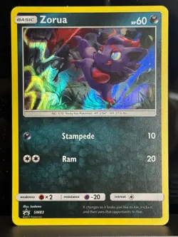 Pokemon Zorua SM83 Holo Black Star Promo LP Sun & Moon Pokemon Card - Image 1