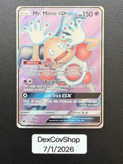 Mr. Mime GX 156/168 Celestial Storm Ultra Rare Pokemon Card Full Art - Image 1
