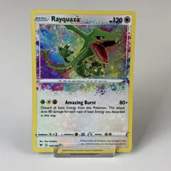 Pokemon Rayquaza Amazing Rare Holo 138/185 Swsh04: Vivid Voltage Card *READ - Image 1