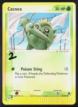 #2 Cacnea 58/100 EX Sandstorm 2003 Reverse Holo E-Reader Vintage Pokemon Card - Image 1