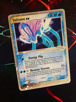HP Pokemon SUICUNE EX Card TEAM MAGMA VS AQUA Set 94/95 Holo Foil Rare 2004 - Image 1