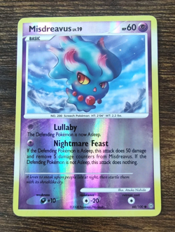 Misdreavus 68/100 Reverse Holo Diamond & Pearl Stormfront Pokemon Card NM - Image 1