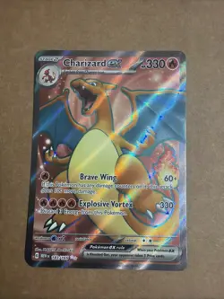 Charizard EX Holo Rare Pokemon TCG Card 183/165 Scarlet & Violet 151 - Image 1