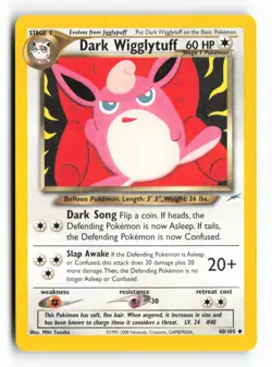 Dark Wigglytuff 040/105 Neo Destiny Unlimited Uncommon Pokemon Vintage Card LP - Image 1