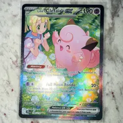 Pokemon TCG Lillie's Clefairy ex 184/159 SV09 SIR Full Art Holo Eng 190HP - Image 1