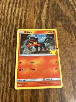 litten 15/25 Pokemon McDonalds 25th anniversary Holo rare TCG NM - Image 1