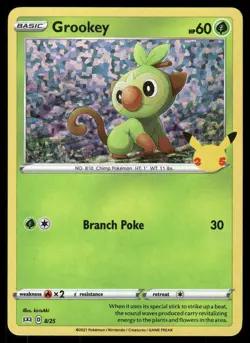 Pokemon Grookey McDonald's 25th Anniversary Promos 008/025 Holo P NM/M - Image 1