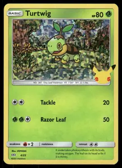 Pokemon Turtwig McDonald's 25th Anniversary Promos 004/025 P NM/M - Image 1