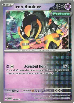 IRON BOULDER (MASTER BALL PATTERN) 046/131 PRISMATIC EVOLUTIONS POKEMON NM/M - Image 2