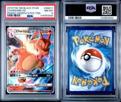 2019 Pokemon SM Black Star Promo Hidden Gates Tins Charizard GX #SM211 PSA 8 - Image 3