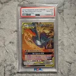 2019 POKEMON SUN & MOON HIDDEN FATES #44 MOLTRES & ZAPDOS & ARTICUNO GX PSA 10 - Image 1