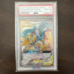 2019 POKEMON SUN & MOON #66 FULL ART/MOLTRES & ZAPDOS & ARTICUNO GX PSA 10 - Image 1