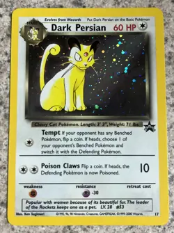 Dark Persian WotC Promo English Promo Holo HP60 17/53 Pokemon TCG - Image 1