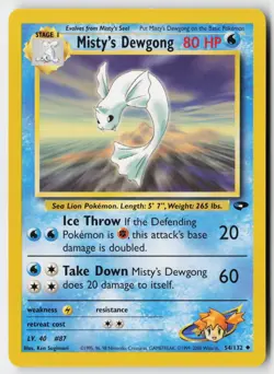 Pokemon Misty's Dewgong - 54/132 - Uncommon Gym Challenge Unlimited LP - Image 1