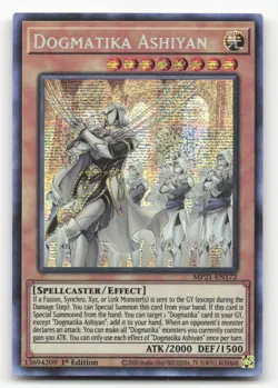 Yugioh Dogmatika Ashiyan MP21-EN172 Prismatic Secret Rare 1st Edition NM - Image 1