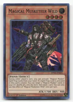 Yugioh Magical Musketeer Wild SPWA-EN021 Super Rare 1st Edition NM - Image 1