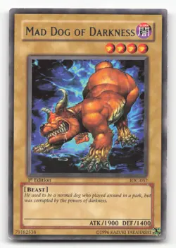 Yugioh Mad Dog of Darkness IOC-057 Rare 1st Edition NM - Image 1