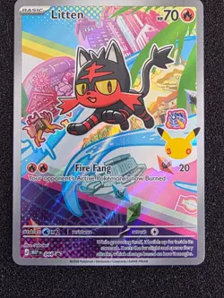 Pokemon TCG Litten 044 First Partner Illustration Black Star Promo - Image 1
